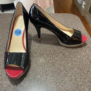 Nine West Black/Red and Grey Heels